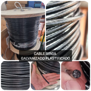 CABLE ACERO GALVANIZADO PLASTIFICADO SIRGA 6MM NEGRO